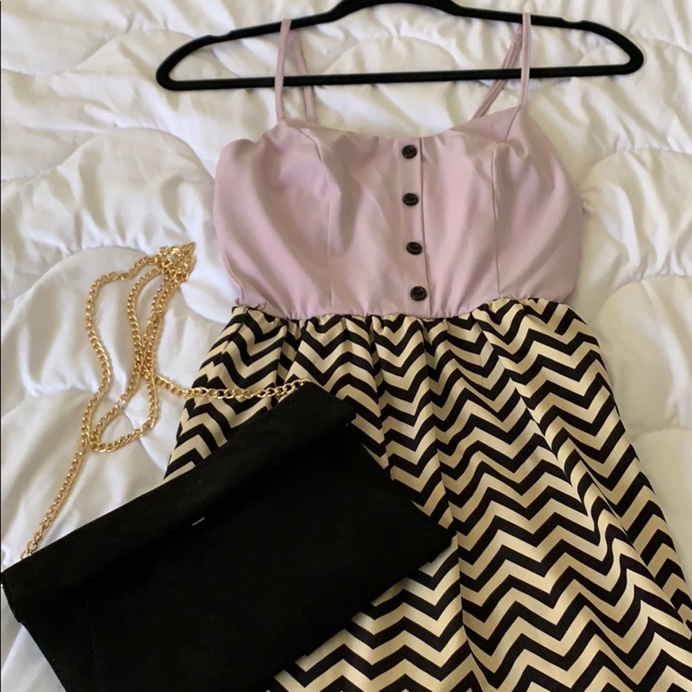 Lavender Chevron print dress